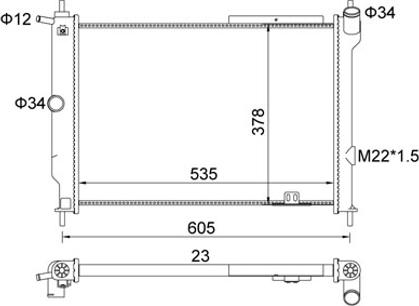 Hart 601 442 - Radiator, engine cooling autospares.lv