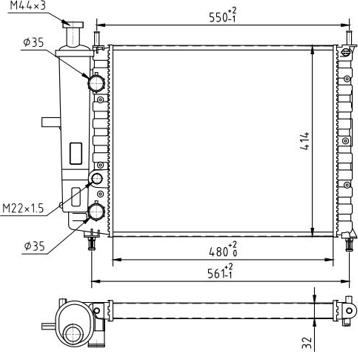 Hart 601 386 - Radiator, engine cooling autospares.lv