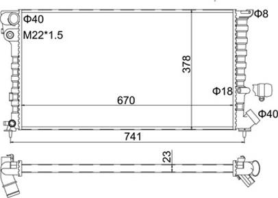 Hart 601 388 - Radiator, engine cooling autospares.lv