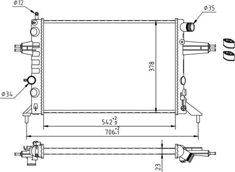 Hart 601 707 - Radiator, engine cooling autospares.lv