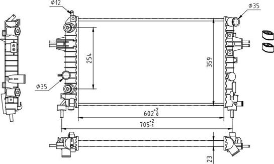 Hart 608 130 - Radiator, engine cooling autospares.lv