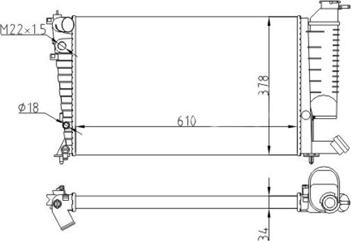 Hart 608 316 - Radiator, engine cooling autospares.lv