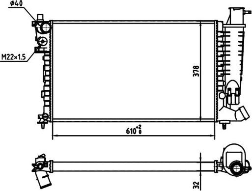 Hart 608 322 - Radiator, engine cooling autospares.lv