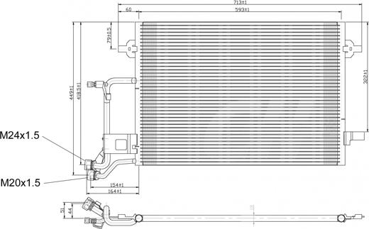 Hart 603 524 - Condenser, air conditioning autospares.lv