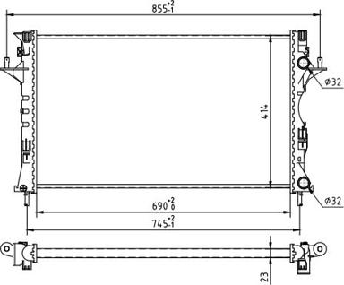 Hart 603 603 - Radiator, engine cooling autospares.lv