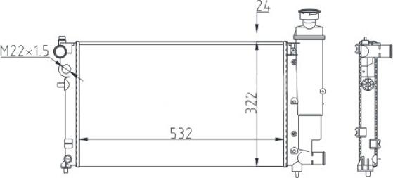 Hart 603 091 - Radiator, engine cooling autospares.lv