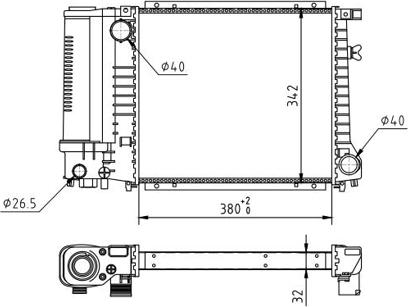 Hart 602 087 - Radiator, engine cooling autospares.lv