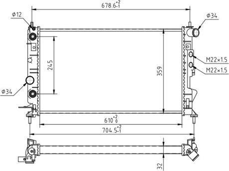 Hart 602 079 - Radiator, engine cooling autospares.lv