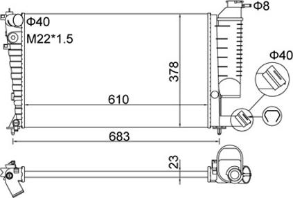 Hart 602 198 - Radiator, engine cooling autospares.lv