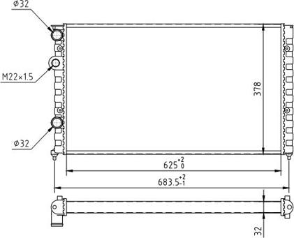 Hart 602 109 - Radiator, engine cooling autospares.lv