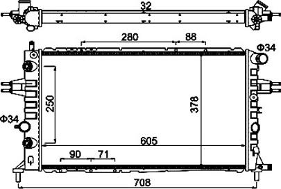 Hart 602 100 - Radiator, engine cooling autospares.lv