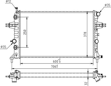 Hart 602 103 - Radiator, engine cooling autospares.lv