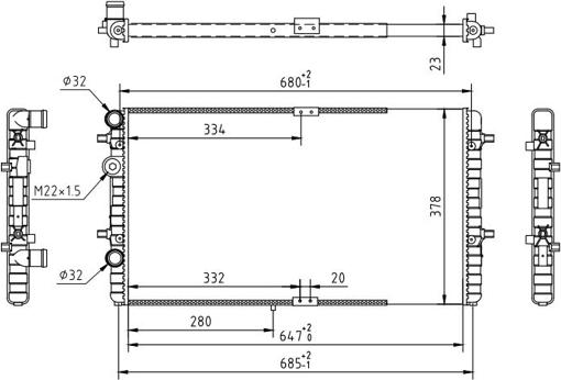 Hart 602 132 - Radiator, engine cooling autospares.lv