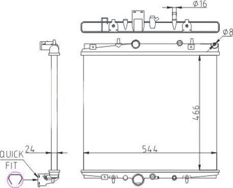 Hart 607 344 - Radiator, engine cooling autospares.lv