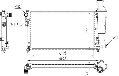 Hart 607 335 - Radiator, engine cooling autospares.lv