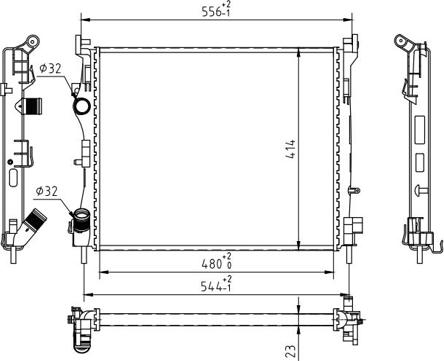 Hart 607 338 - Radiator, engine cooling autospares.lv