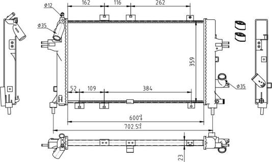 Hart 614 275 - Radiator, engine cooling autospares.lv