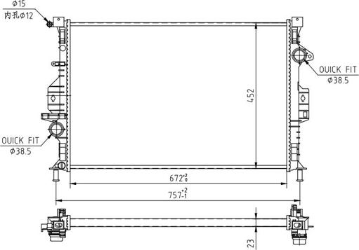 Hart 616 610 - Radiator, engine cooling autospares.lv