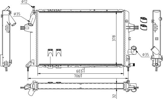 Hart 610 342 - Radiator, engine cooling autospares.lv