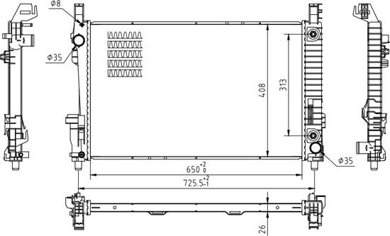 Hart 611 540 - Radiator, engine cooling autospares.lv