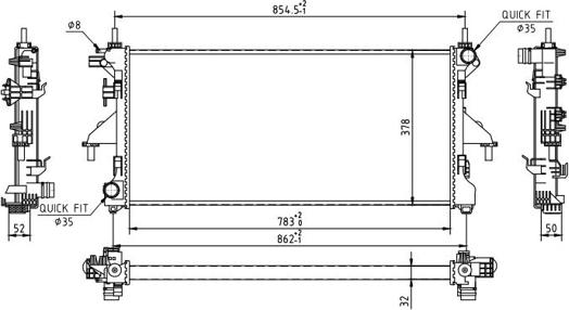 Hart 611 191 - Radiator, engine cooling autospares.lv