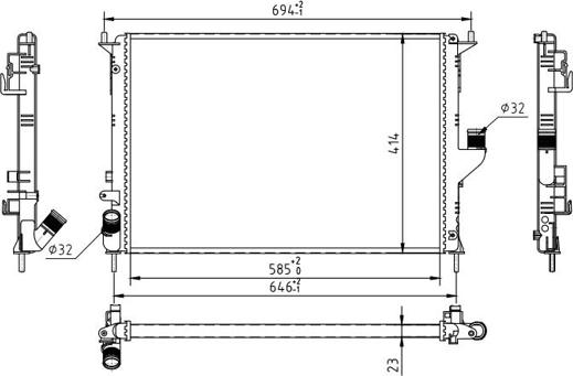 Hart 618 148 - Radiator, engine cooling autospares.lv