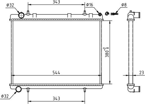 Hart 612 318 - Radiator, engine cooling autospares.lv