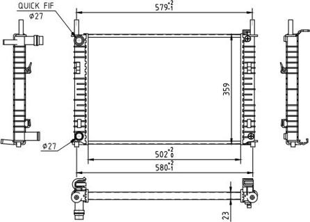 Hart 612 327 - Radiator, engine cooling autospares.lv