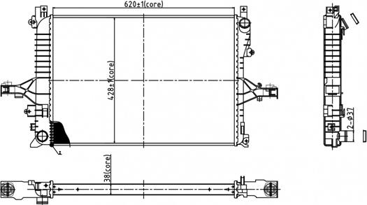 Hart 612 373 - Radiator, engine cooling autospares.lv