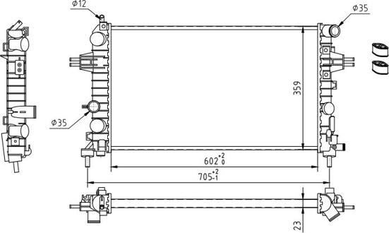 Hart 630 287 - Radiator, engine cooling autospares.lv