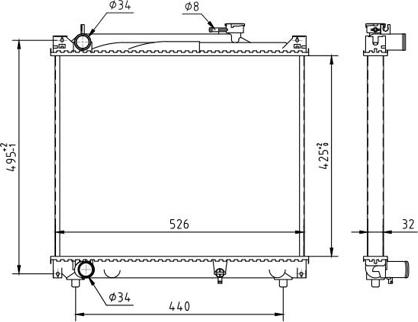 Hart 637 146 - Radiator, engine cooling autospares.lv