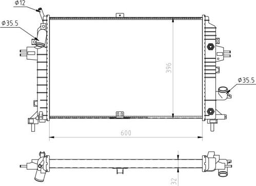 Hart 637 148 - Radiator, engine cooling autospares.lv