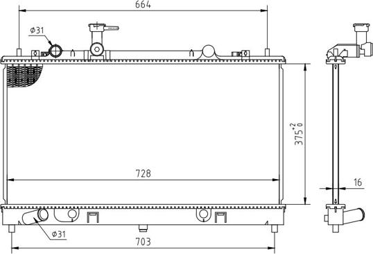 Hart 637 153 - Radiator, engine cooling autospares.lv