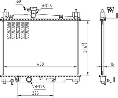 Hart 637 160 - Radiator, engine cooling autospares.lv