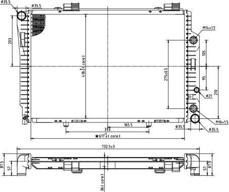 Hart 637 161 - Radiator, engine cooling autospares.lv