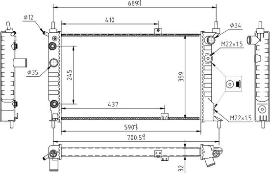 Hart 637 163 - Radiator, engine cooling autospares.lv