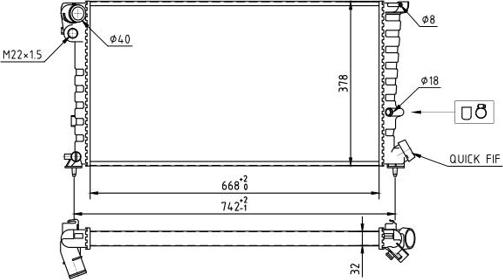 Hart 637 135 - Radiator, engine cooling autospares.lv