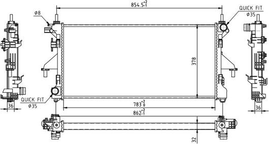 Hart 637 129 - Radiator, engine cooling autospares.lv