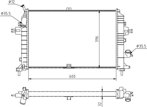 Hart 637 128 - Radiator, engine cooling autospares.lv