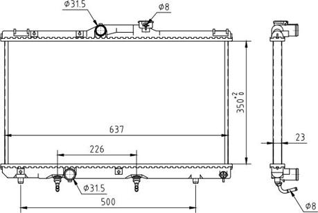 Hart 637 205 - Radiator, engine cooling autospares.lv