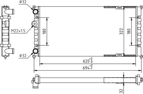 Hart 637 211 - Radiator, engine cooling autospares.lv