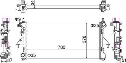 Hart 629 175 - Radiator, engine cooling autospares.lv