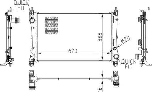 Hart 620 607 - Radiator, engine cooling autospares.lv