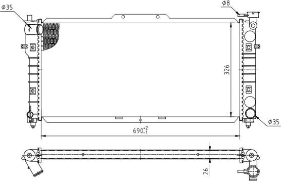 Hart 620 254 - Radiator, engine cooling autospares.lv