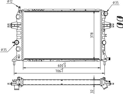 Hart 620 276 - Radiator, engine cooling autospares.lv