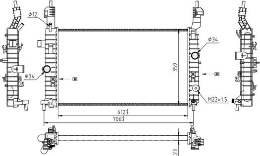 Hart 620 271 - Radiator, engine cooling autospares.lv