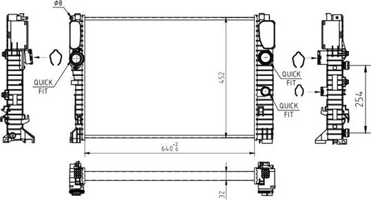 Hart 628 625 - Radiator, engine cooling autospares.lv