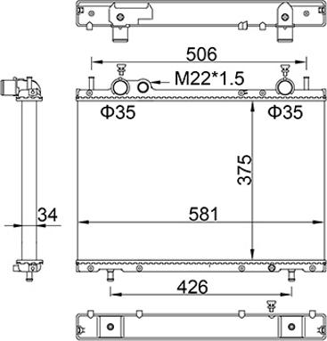 Hart 622 261 - Radiator, engine cooling autospares.lv