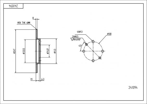 Hart 241 094 - Brake Disc autospares.lv