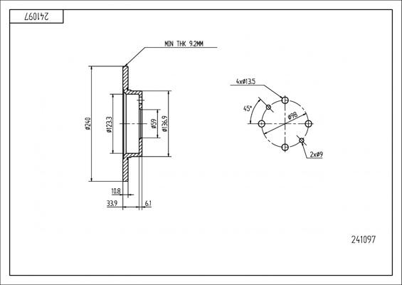 Hart 241 097 - Brake Disc autospares.lv